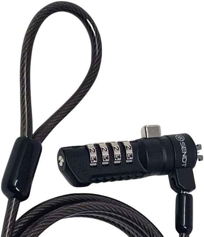 Sendt Black Notebook Laptop Combination Lock for Nano Security Slots - Image 2